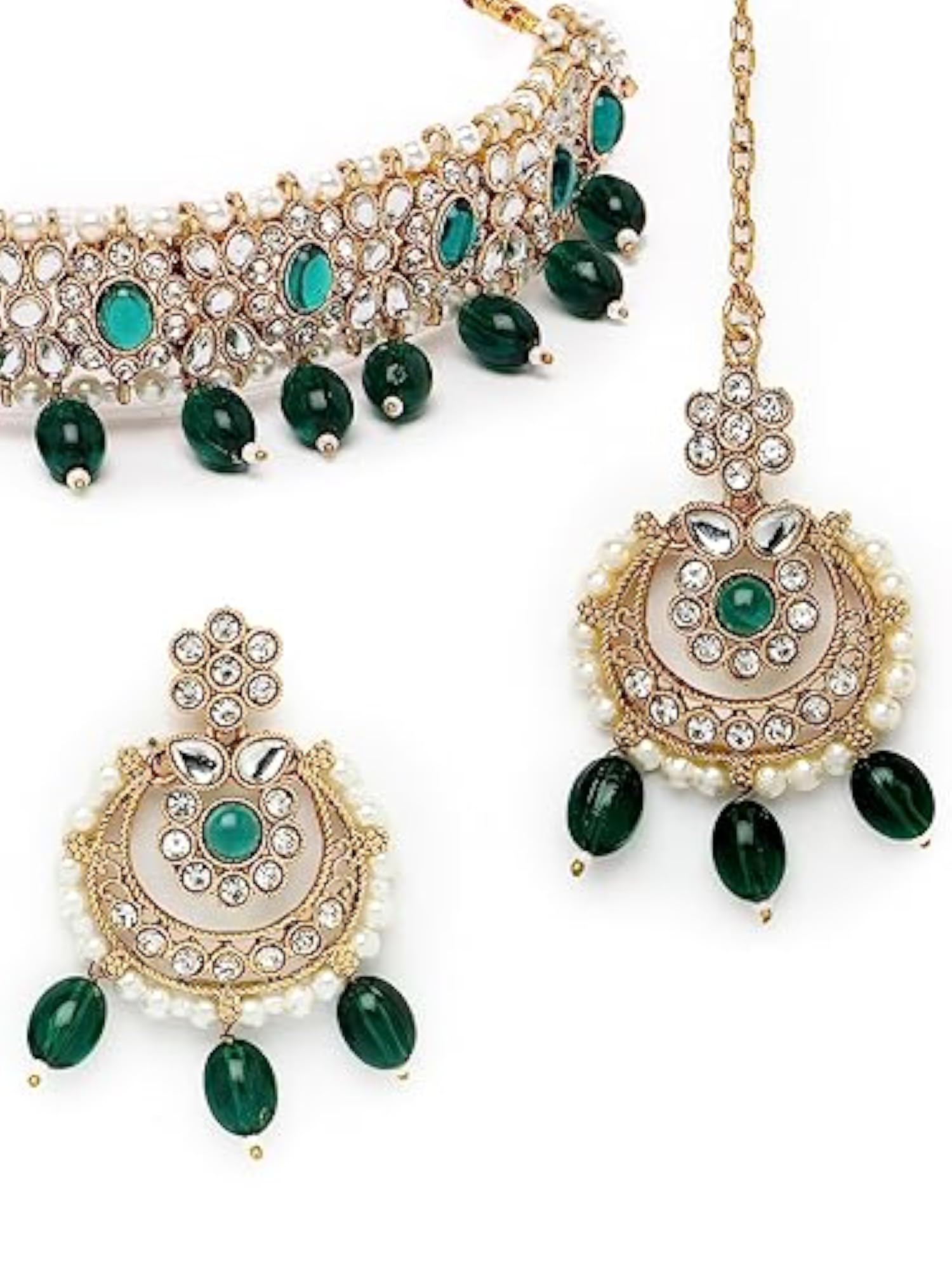 Traditional Kundan & Beads Choker Necklace Set